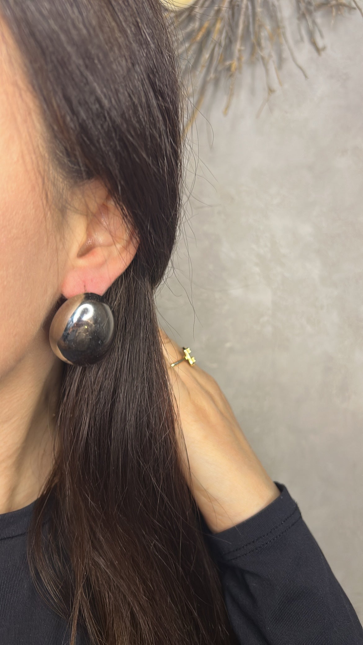 Boucles d’oreilles ovales bombées effet miroir