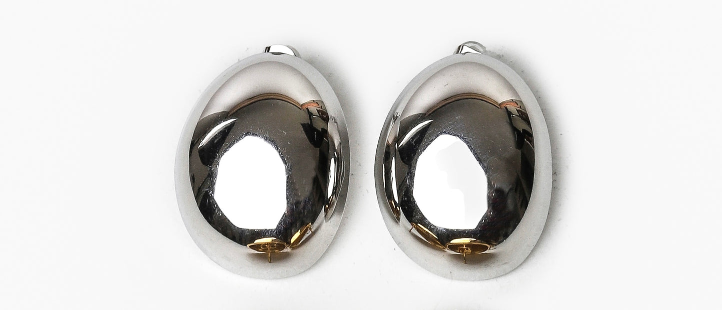 Boucles d’oreilles ovales bombées effet miroir