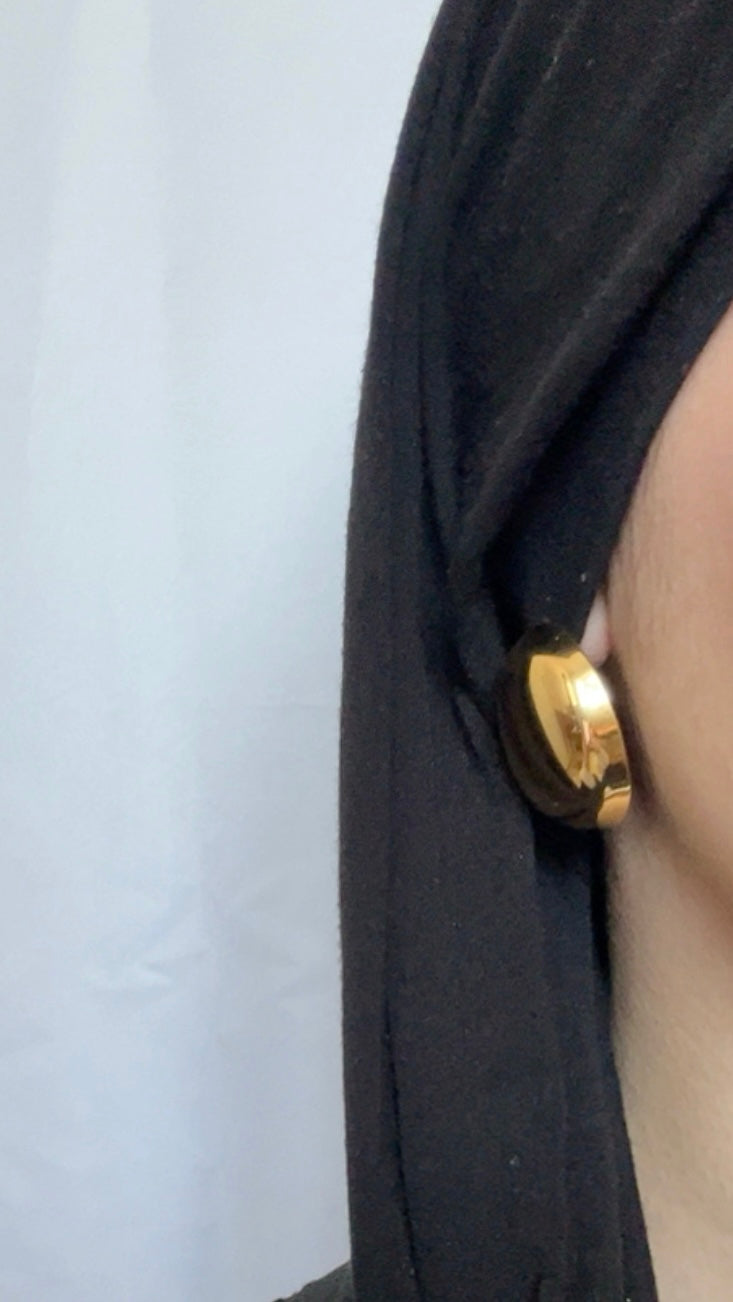 Boucles d’oreilles ovales bombées effet miroir