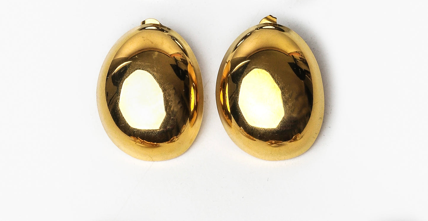 Boucles d’oreilles ovales bombées effet miroir