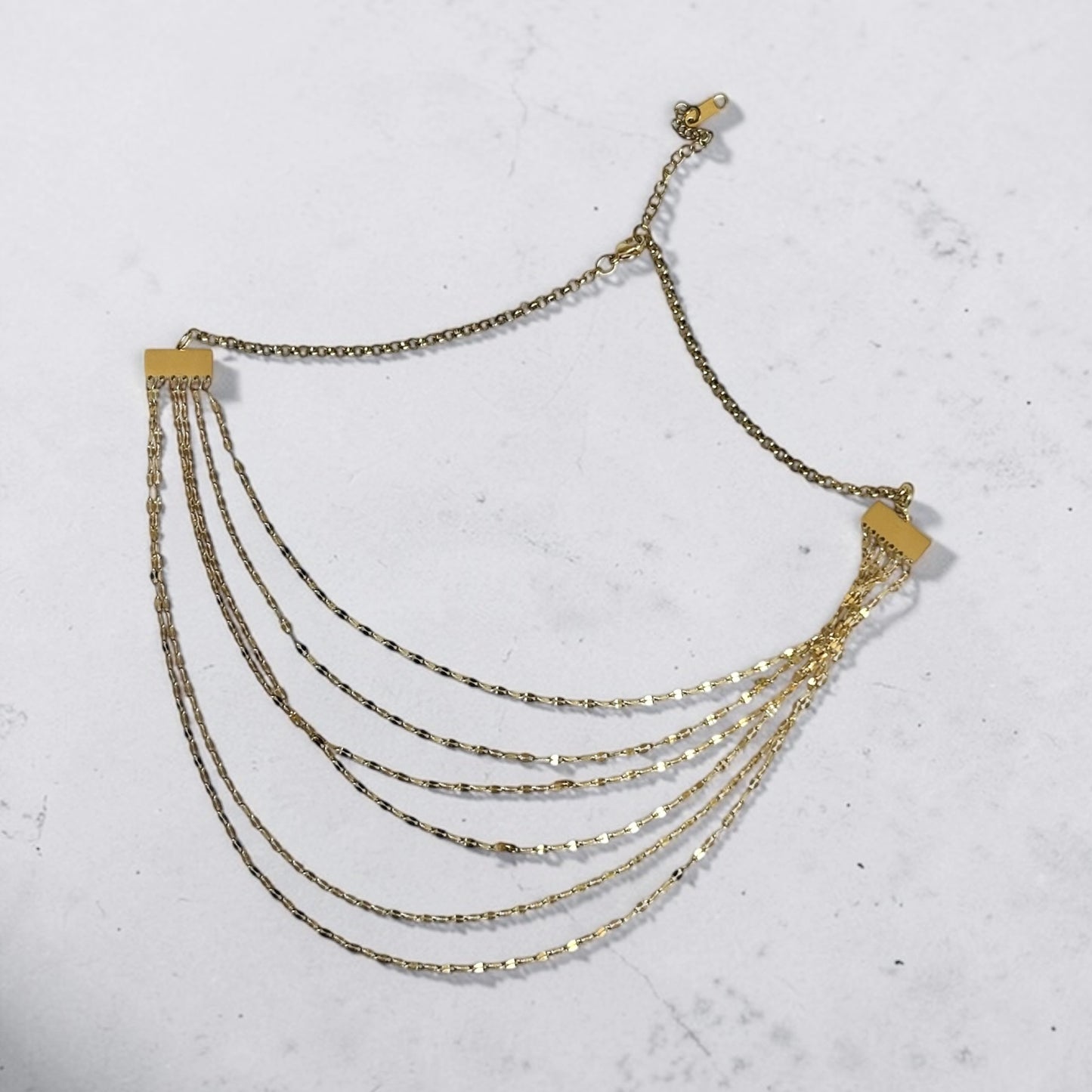 Collier multi-rangs doré
