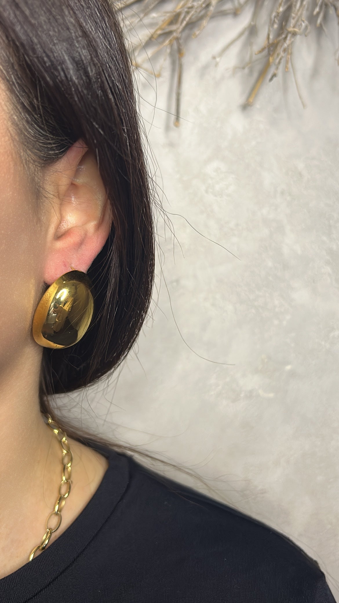 Boucles d’oreilles ovales bombées effet miroir